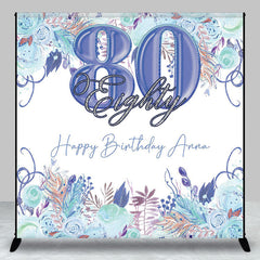 Lofaris Custom Floral Boho Leaves 80th Birthday Backdrop