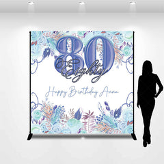 Lofaris Custom Floral Boho Leaves 80th Birthday Backdrop