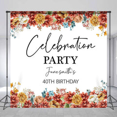 Lofaris Custom Floral Celebration 40th Birthday Backdrop