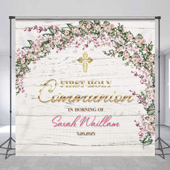 Lofaris Custom Floral First Holy Communion Baptism Backdrop