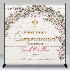 Lofaris Custom Floral First Holy Communion Baptism Backdrop