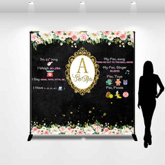 Lofaris Custom Flower Black Royal Birthday Photo Backdrop