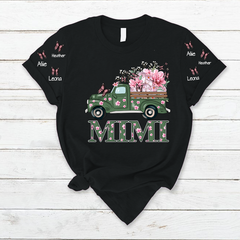 Lofaris Custom Flower Green Truck Mimi Butterfly Kids T-Shirt