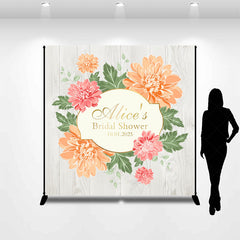 Lofaris Custom Flowers Wood Texture Bridal Shower Backdrop