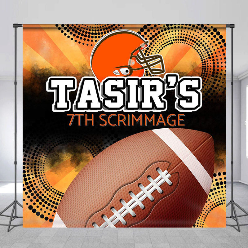 Lofaris Custom Football Scrimmage 7th Birthday Backdrop