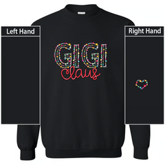 Lofaris Custom Gigi Claus Christmas lights Kids Sweatshirt