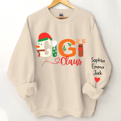 Lofaris Custom Gigi Claus Grandkids Christmas Sweatshirt