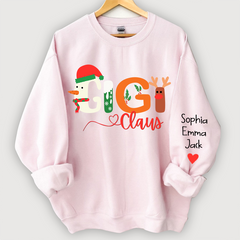 Lofaris Custom Gigi Claus Grandkids Christmas Sweatshirt