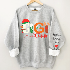 Lofaris Custom Gigi Claus Grandkids Christmas Sweatshirt