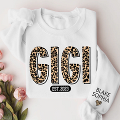 Lofaris Custom Gigi Est And Grandkid Leopard Sweatshirt