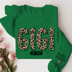 Lofaris Custom Gigi Est And Grandkid Leopard Sweatshirt