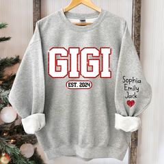 Lofaris Custom Gigi Glitter And Kids Merry Christmas Sweatshirt