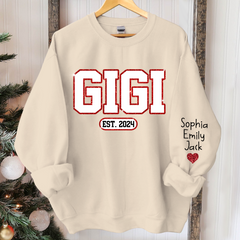 Lofaris Custom Gigi Glitter And Kids Merry Christmas Sweatshirt