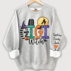 Lofaris Custom Gigi Witch Halloween And Grandkids Sweatshirt