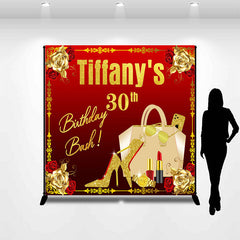 Lofaris Custom Glam Gold High Heels 30th Birthday Backdrop