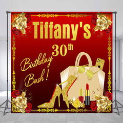 Lofaris Custom Glam Gold High Heels 30th Birthday Backdrop