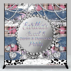 Lofaris Custom Glitter Denim Diamond 15th Birthday Backdrop