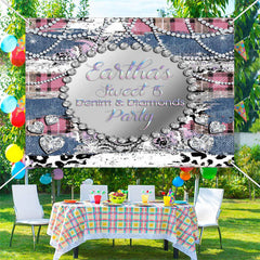 Lofaris Custom Glitter Denim Diamond 15th Birthday Backdrop