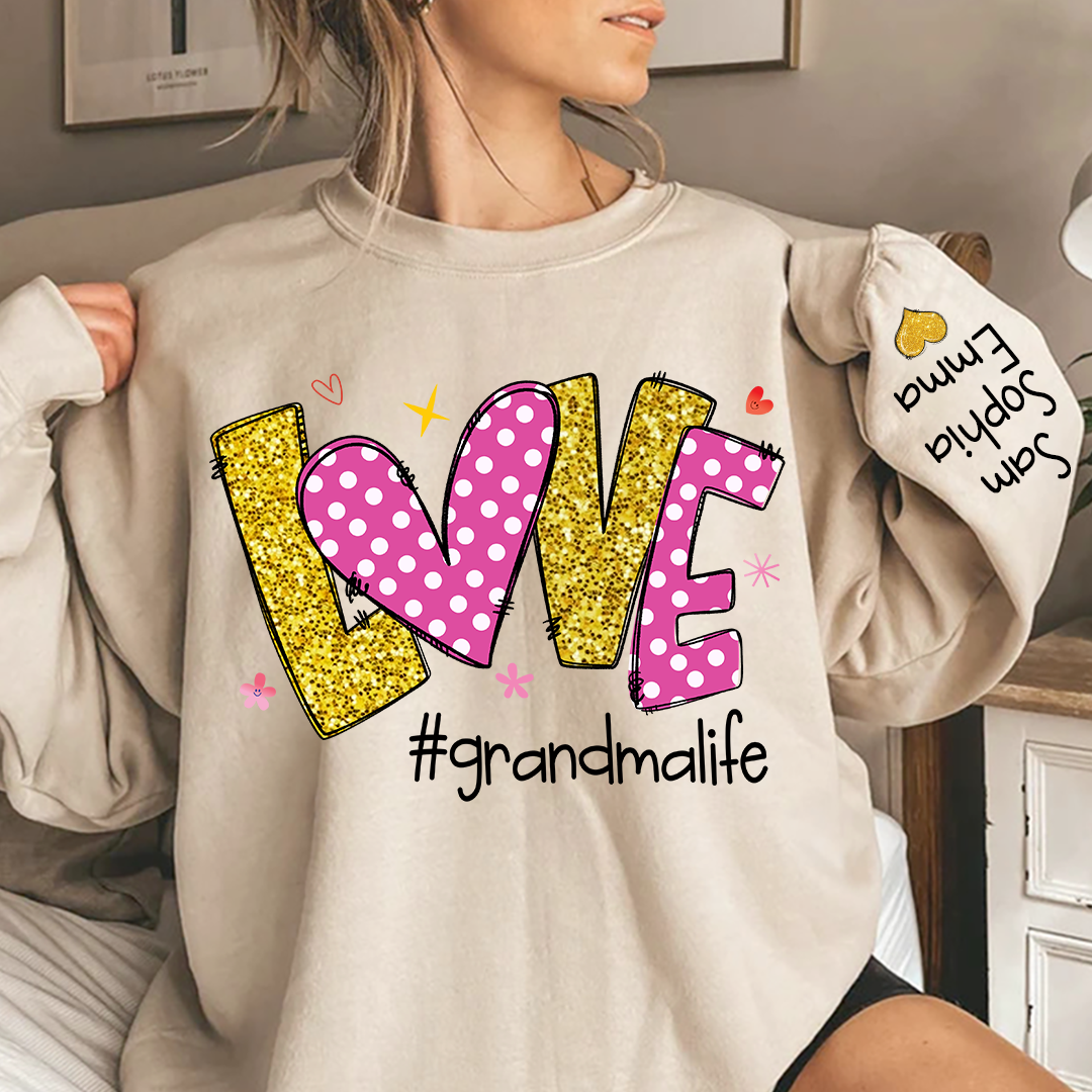 Lofaris Glitter I Love grandmalife and grandkids Gifts Valentine¡¯s Day Sweatshirt