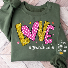 Lofaris Glitter I Love grandmalife and grandkids Gifts Valentine¡¯s Day Sweatshirt