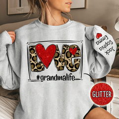 Lofaris Custom Glitter Love Grandmalife Leopard Sweatshirt