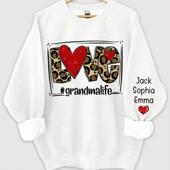 Lofaris Custom Glitter Love Grandmalife Leopard Sweatshirt