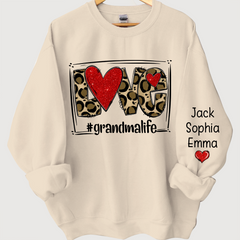 Lofaris Custom Glitter Love Grandmalife Leopard Sweatshirt