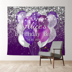 Lofaris Custom Glitter Sequins Balloon Birthday Backdrop