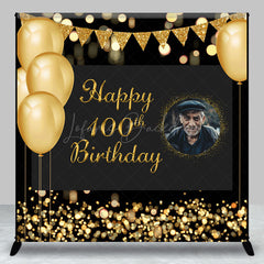 Lofaris Custom Gold Balloons Bokeh 100th Birthday Backdrop