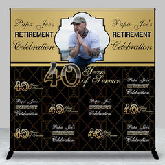 Lofaris Custom Gold Black Step And Repeat Retirement Backdrop