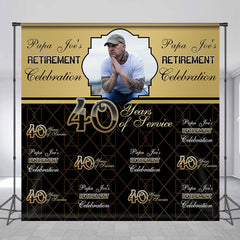 Lofaris Custom Gold Black Step And Repeat Retirement Backdrop