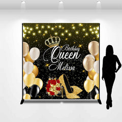 Lofaris Custom Gold Star High Heel Queen Birthday Backdrop