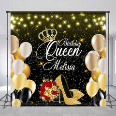 Lofaris Custom Gold Star High Heel Queen Birthday Backdrop