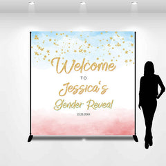 Lofaris Custom Gold Stars Welcome Gender Reveal Party Backdrop