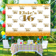 Lofaris Custom Golden Bokeh Repeat 16th Birthday Backdrop