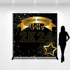 Lofaris Custom Golden Star Night Black Dance Prom Backdrop