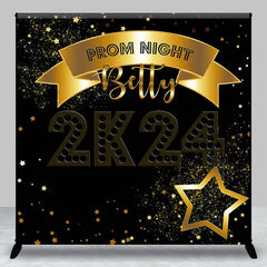 Lofaris Custom Golden Star Night Black Dance Prom Backdrop