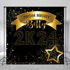 Lofaris Custom Golden Star Night Black Dance Prom Backdrop