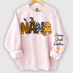 Lofaris Custom Grandkids Nana Font Halloween Sweatshirt