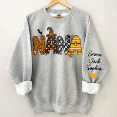 Lofaris Custom Grandkids Nana Font Halloween Sweatshirt