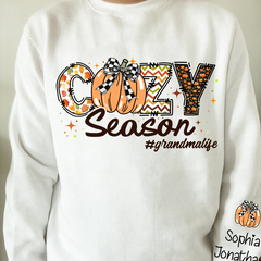 Lofaris Custom Grandma Autumn Pumpkin Cozy Season Sweatshirt