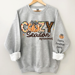 Lofaris Custom Grandma Autumn Pumpkin Cozy Season Sweatshirt