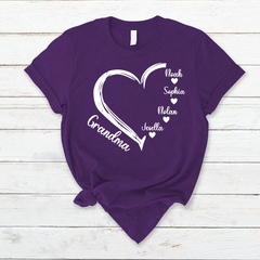 Lofaris Custom Grandma Kids Hearts Mothers Day T-Shirt