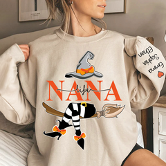 Lofaris Custom Grandma Kids Witch Halloween Sweatshirt