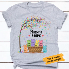 Lofaris Custom Grandma Peeps Cute Bunny Easter T-Shirt