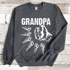 Lofaris Custom Grandpa Grandkids Hand to Hands Sweatshirt