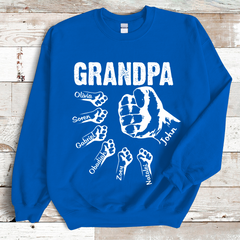 Lofaris Custom Grandpa Grandkids Hand to Hands Sweatshirt