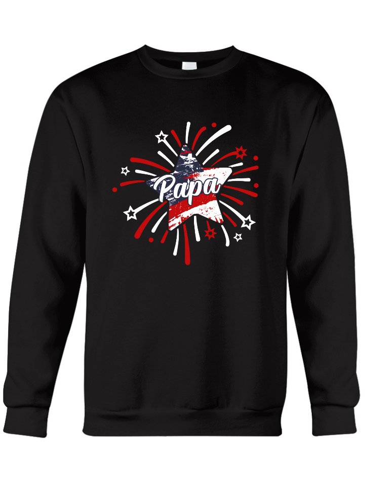 Custom Grandpa Kids Sparks America Flag Sweatshirt - Lofaris