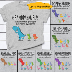 Lofaris Custom Grandpasaurus Grandkids Father’s Day T-Shirt