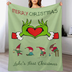 Lofaris Custom Green Finger Heart First Christmas Backdrop